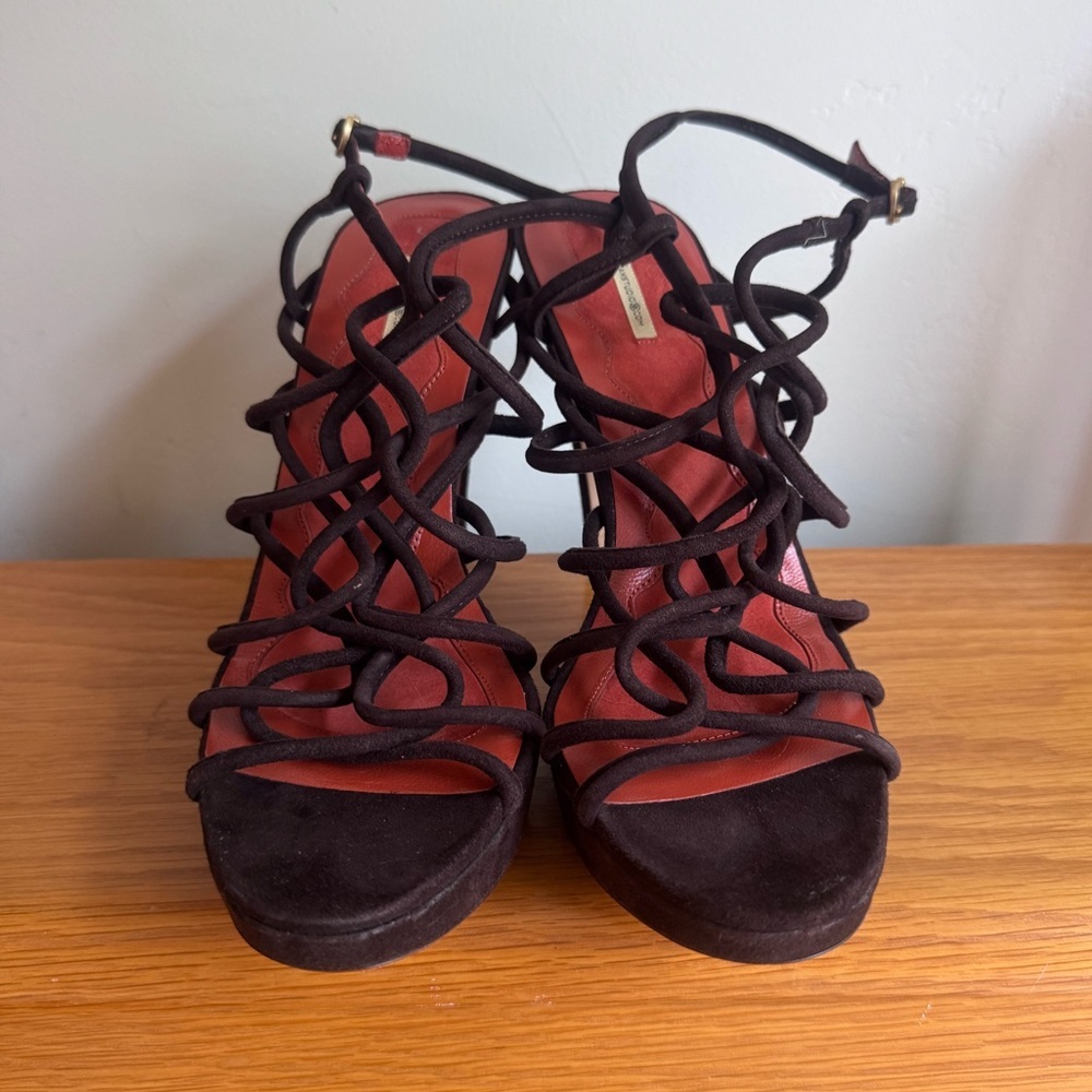 Max Studio Leather Strappy Heels